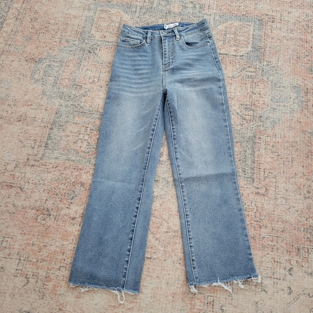 High Rise Ankle Crop Straight Jeans 5